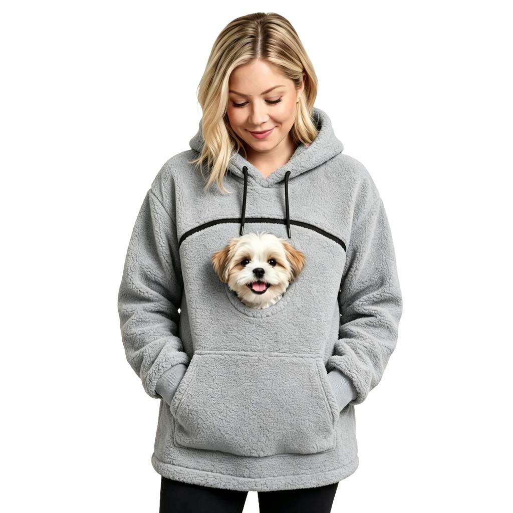 Unisex Hoodie mit langen Ärmeln, lockerer Passform, Tasche mit Haustierbeutel, lässige Oberbekleidung für den Alltag