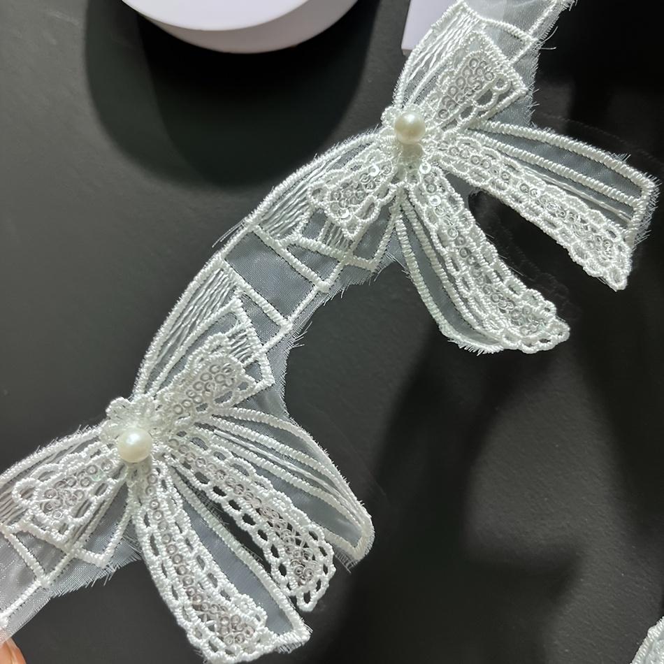 

Белые бантики для волос с жемчужным центром - Идеально подходят для DIY-поделок, одежды, шляп, обуви и украшения волос - Идеально для упаковки подарков белый