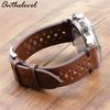 Available Porous Genuine Leather Watch Strap, Quick Release, Brown Cracked Pattern, Sizes: 18mm, 20mm, 22mm, 24mm.
