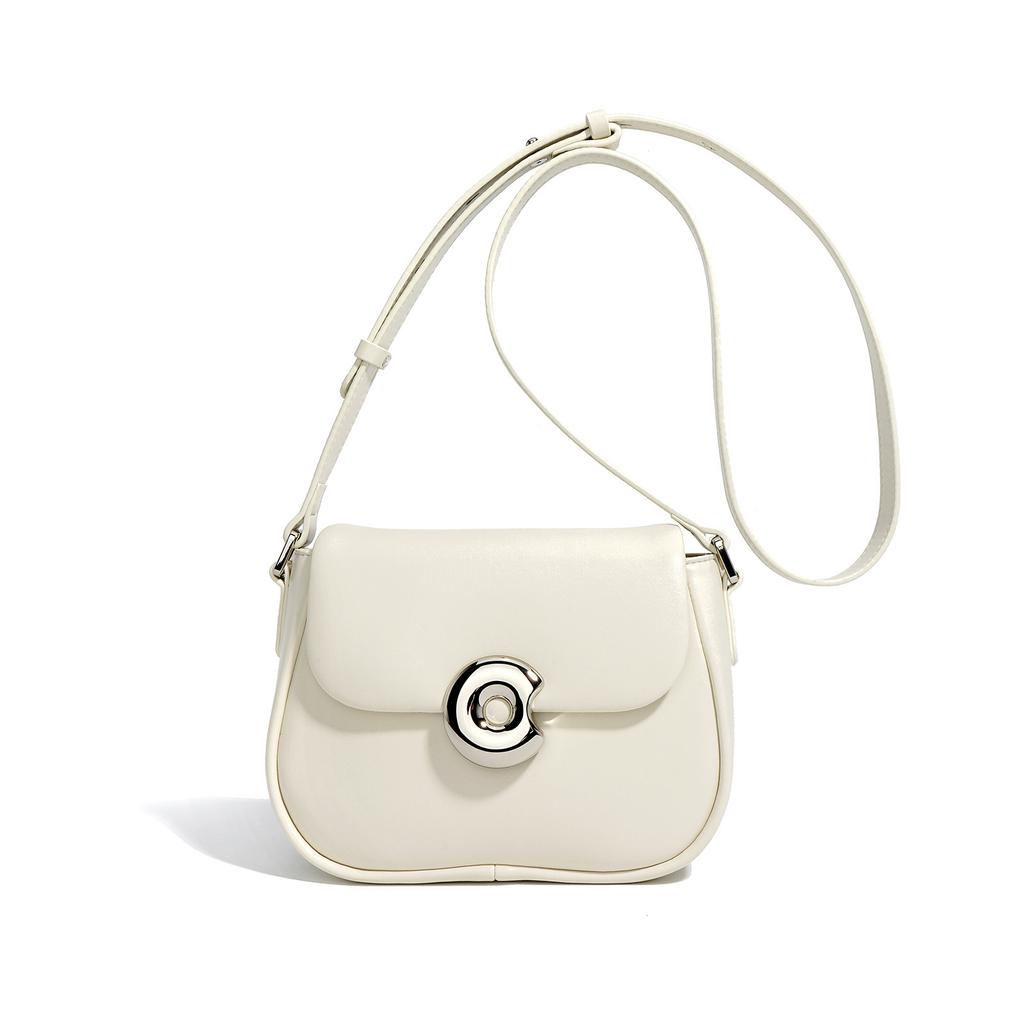 Genuine leather saddle women's bag, niche high-quality single shoulder women's bag, versatile mobile phe crossbody bag
