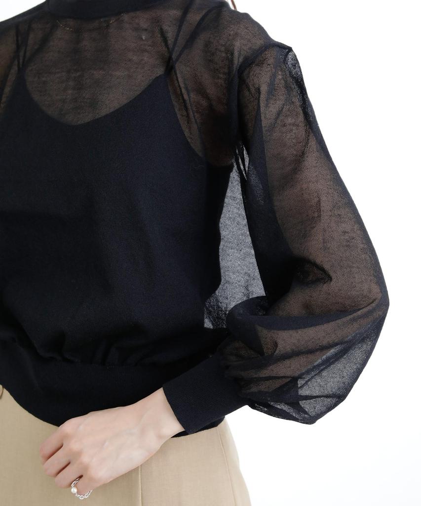 Nano Universe Sheer Volume Size Pink Pullover, S,