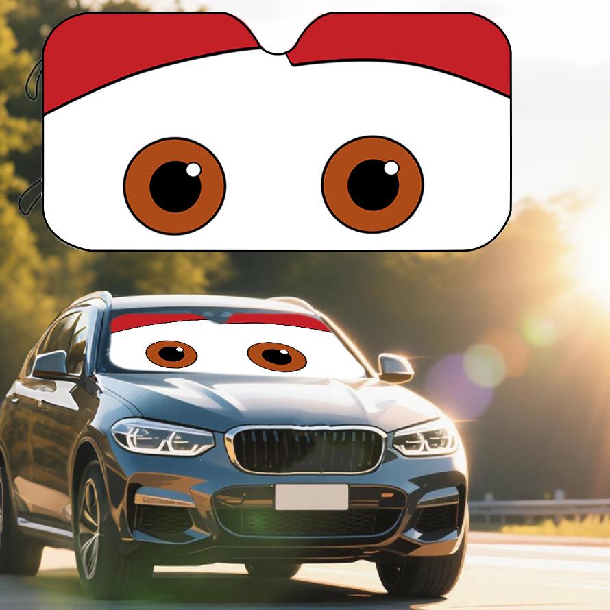 Car Windshield Sunshade - Cartoon Pet Design, Heat Insulation, UV Protection, Bubble Aluminum Film