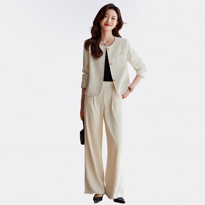 Women's Elegant Short Blazer & Straight Pants Set