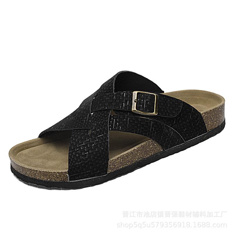 Summer new beach shoes outdoor outing platform men's dual-purpose non-slip sandals men's cork cool slippers