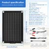 Solar Battery Charger 10W 12V Solar Trickle Car Battery Maintainer Portable IP67 Waterproof Monocrystalline Panel Charging Kit