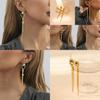 Trendy Gold Star Drop Earrings For Women Fashionable Asymmetric Tassel Style