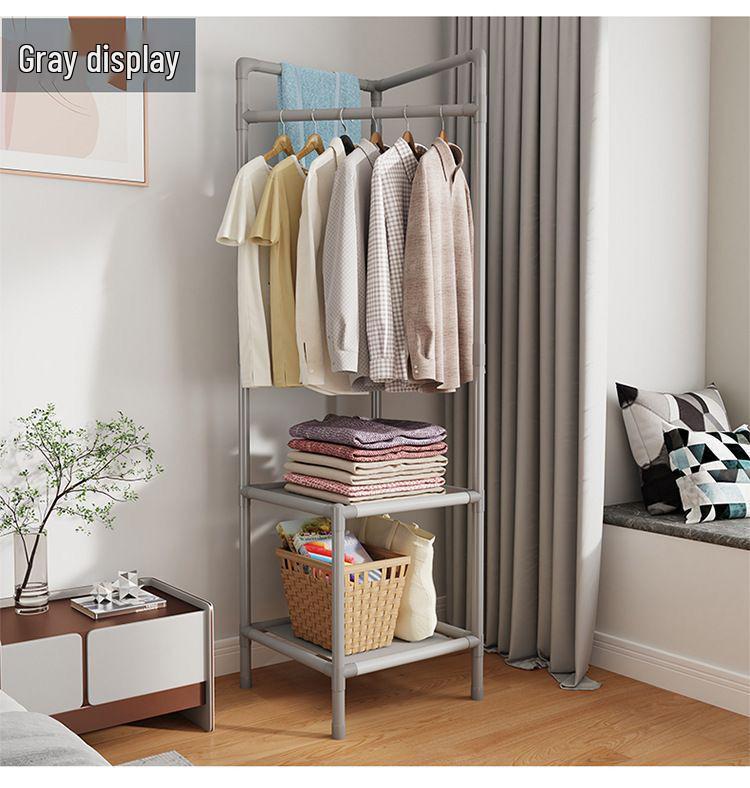 Multifunctional Corner Storage Rack for Clothes and Shoes – Detachable, Wall-Mounted Shelf for Bedroom