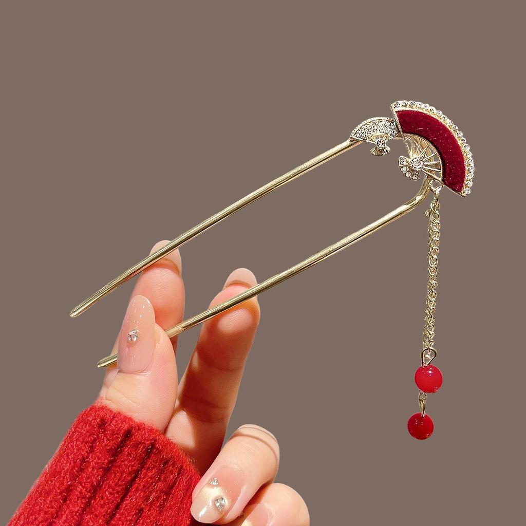 Elegant Pearl U-shaped Hairpin for Women - New Chinese Style Updo Accessory 2025