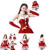 Festliches rotes Weihnachtsfrau-Kostüm für Damen, weich und dehnbar