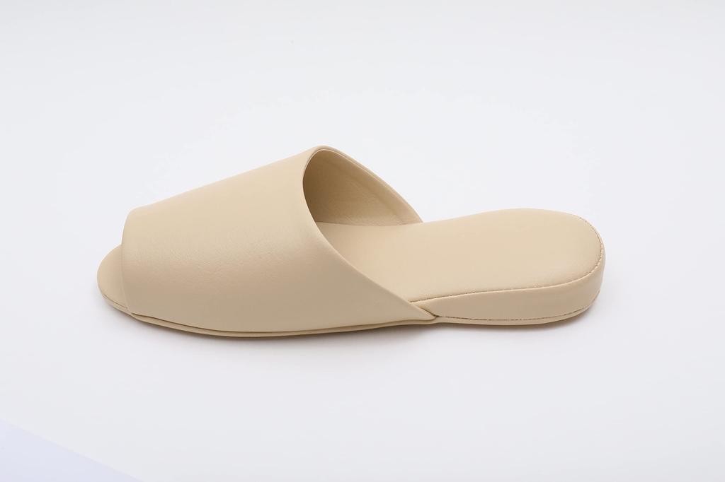 TOKYO SLIPPER Antibacterial Vinyl Slippers of Guest Slippers for Business or Visitors Size M Leather-Look (Set 5) - Open-Front, Breathable, Wipeable,