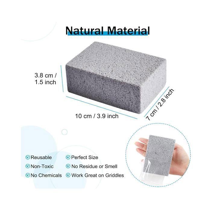 Blocs nettoyage pierre ponce - KJEHOME - 6 pcs (10x7x3,8 cm) - Naturelle - Élimine rouille &amp; graisse - Multi-surfaces