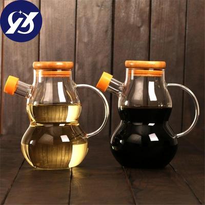Gourd Shape Glass Leak-proof Oil Dispenser Kitchen Tool Cruet Storage Bottle Vinegar Pot Sauce Container