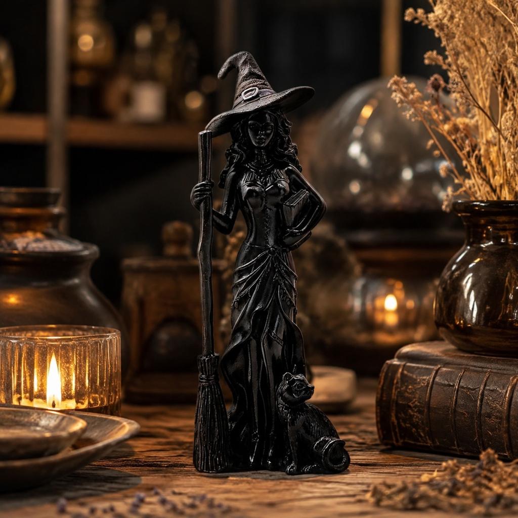 Figura de Bruja Vintage de Halloween, Adorno Decorativo de Mesa para Decoración del Hogar