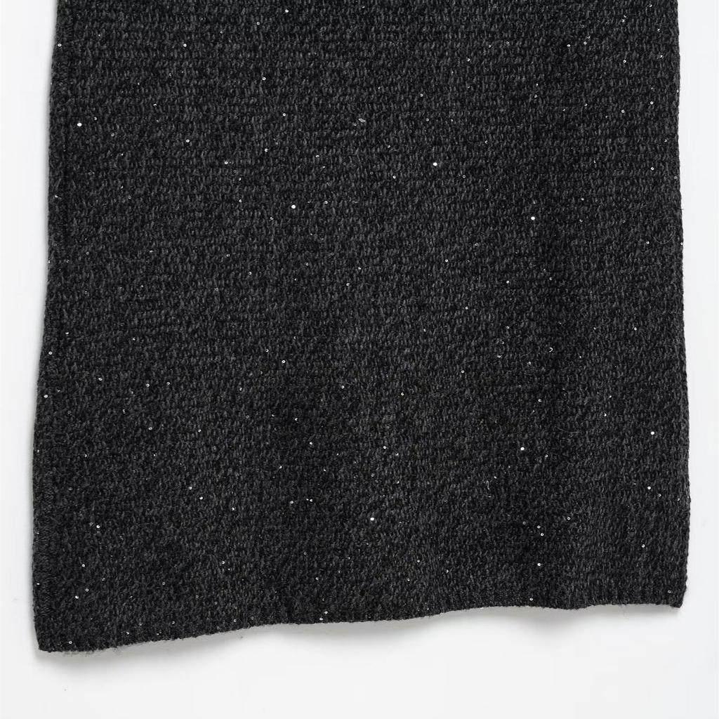 2025 Spring Women's Elegant Sequin Knit Sleeveless Short Dress