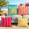 4pcs Italian Striped "Ciao Bella" Pillow Cover Outdoor Terrace Decoration Cushion Cover Home Bedroom Decoration Pillowcase