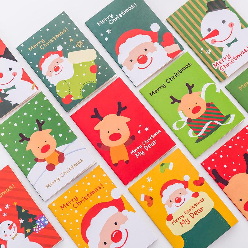 Cartoon Christmas Mini Notebook - 64k Lined Student Stationery for Kids