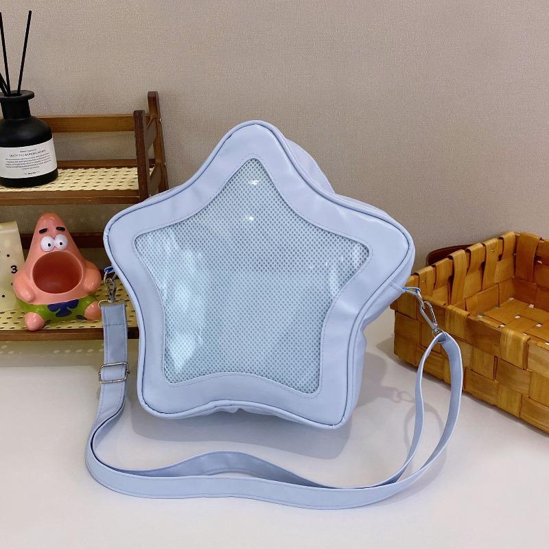 

Transparent bag new pain bag sweet cool shoulder bag cute backpack student commuting shoulder bag синий