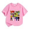 Kids Boys Girls 100% Cotton Crew Neck Short Sleeve T-Shirt, Funny Cartoon Game Character Group Print Casual Comfy Tee for Daily Wear Holiday Gift