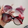 Bow Decorated Sunglasses Round Frame Uv400 Kids Eyewear Shades Sun Protection Kids Princess Sunglasses For Party Accessories