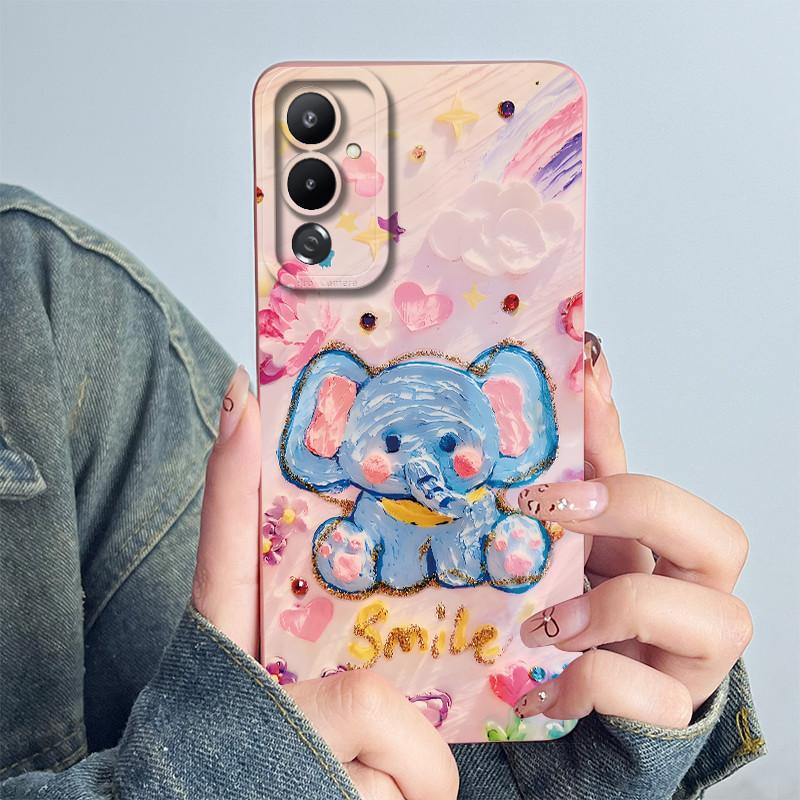For Tecno Pova 4 Phone Case LG7n Back Cover Silicone Sweet Painted Cartoon Shell Funda Lovely Printed Protective Coque Casing