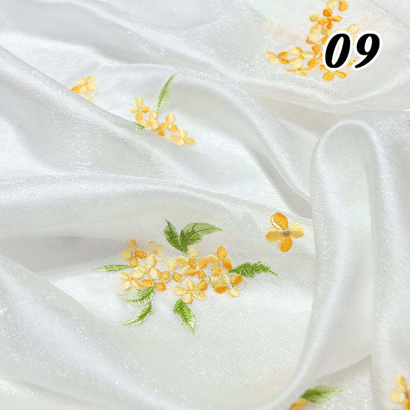 100x150cm Ancient Style Embroidery Fabric Chinese Style Tulle Fabric For DIY Hanfu Cheongsam Wedding Dress Stage Costume Decor