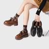 Miu's Genuine Leather Retro Small Leather Shoes Women's 2025 New Autumn and Winter Old Polished Loafers Heavy Industry Single Shoes