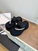 Rhinestone Toes Round Head Thick-soled Slippers Women Wear Summer 2025 Vacation Cool Slippers Small People Increase Height Flip-flops