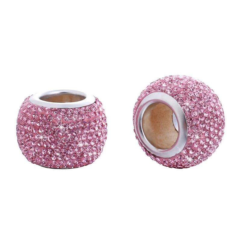 Universal Crystal Rhinestone Car Seat Headrest Ring Collars Decor Charms Diamond Bling Car Interior Accessories For Women Girls