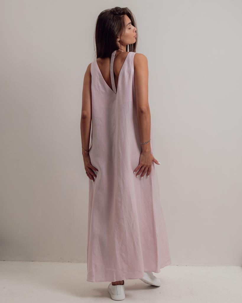 Summer Sundress with Decoration Nagrada 5138 42 Pink Linen