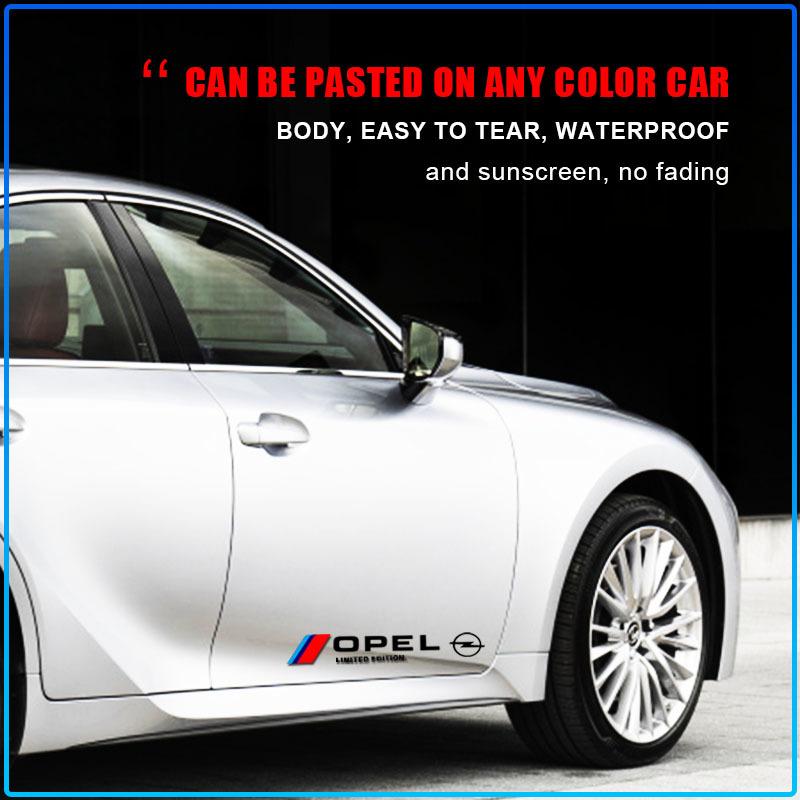 2Pcs Car Body Decoration Stickers Door Personalized Sport 3D Stickers For Opel Astra H G J Insignia Mokka Zafira Corsa Vectra B C D