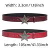 Red Fashion Jeans Belt Five-pointed Star Buckle Hip-hop Waistband Retro Women's Belt