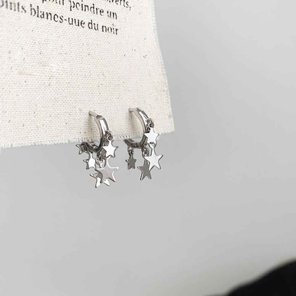 Temperament Star Hoop Earrings Light Luxury Small Ear Stud Fashionable Star Earrings Girls