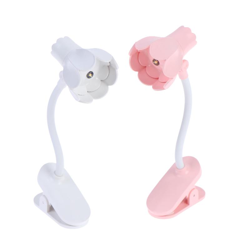 Flower Shaped Clip On Led Reading Light Desk Lamp Mini Eye Protection Book Lamp Warm Soft Light For Dorm Bed Desk Study Decor