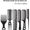 6pcs styling comb set, anti-static wide dense tooth pointed tail insertion comb combination comb, special for real hair wigs
