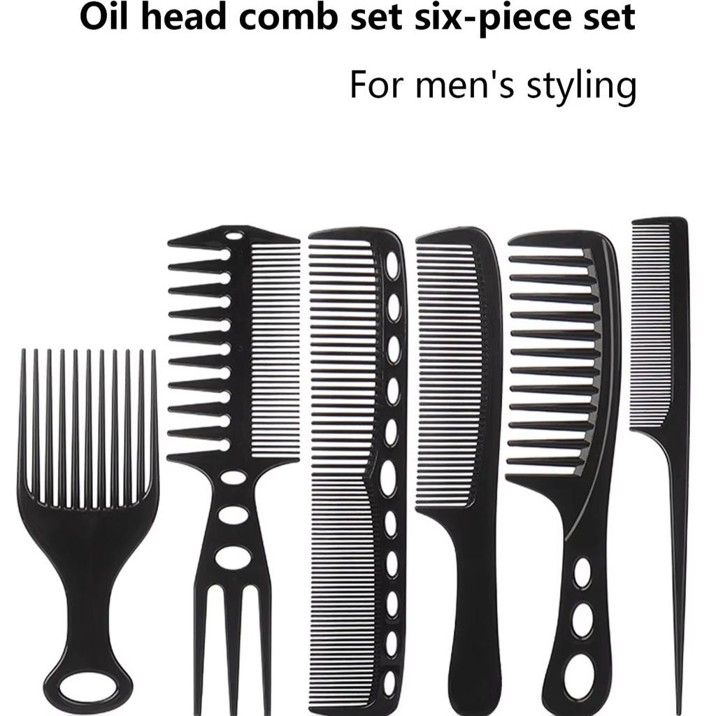 6pcs styling comb set, anti-static wide dense tooth pointed tail insertion comb combination comb, special for real hair wigs