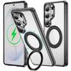 Applicable To Samsung S26Ultra Crystal Diamond Magnetic Suction Bracket Mobile Phone Case S26Plus Magnetic Suction S26 Anti-drop Protective Case