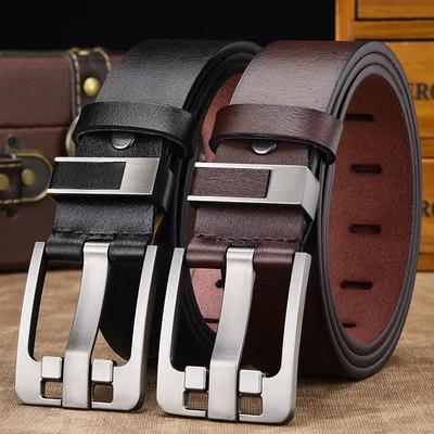 Genuine Leather For Men's High Quality Buckle Jeans Cowskin Casual Belts Business Cowboy Waistband Male Fashion Designer New