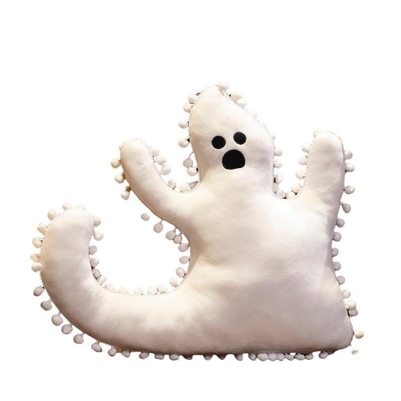 Adorable Lace Ghost Plush Pillow Soft White Halloween Scene Decoration Cushion