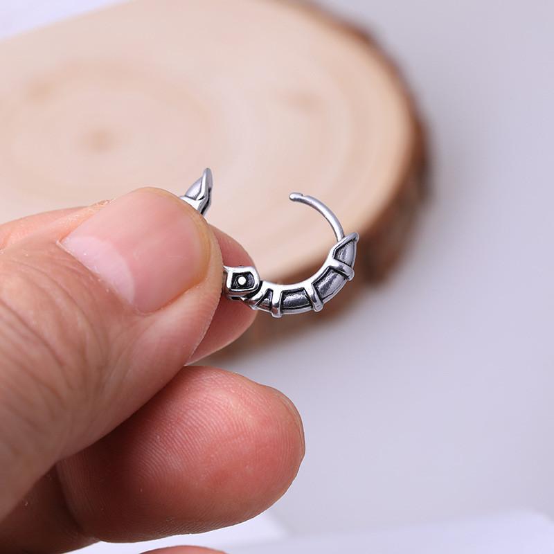 Simple Punk Round Flower Round Earrings Stainless Steel Fashion Classic Geometric Stud Ear Jewelry Party Gifts For Women Men