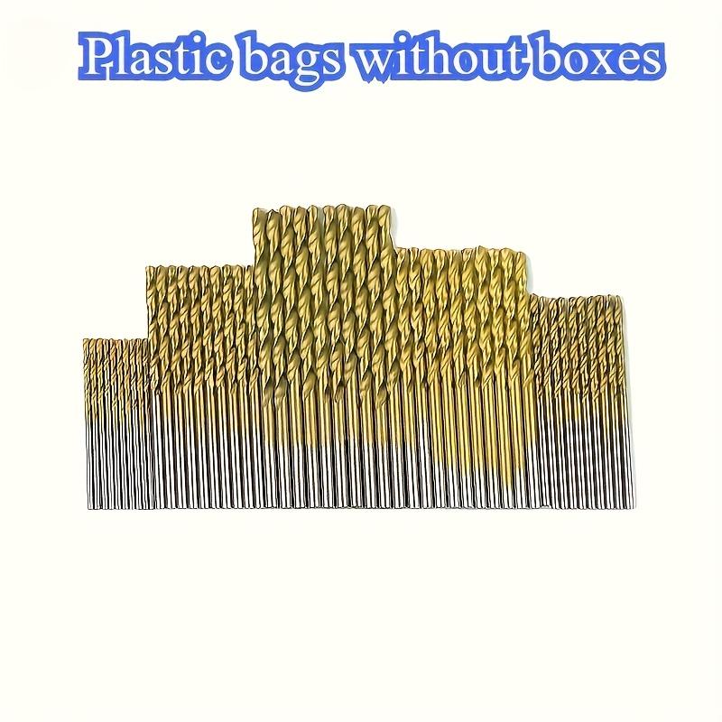 50pcs Titanium Coated High-Speed Steel Drill Bit Set - High-Quality 135° Point, Suitable for DIY Crafts, Woodworking, Engraving, and Jewelry Making