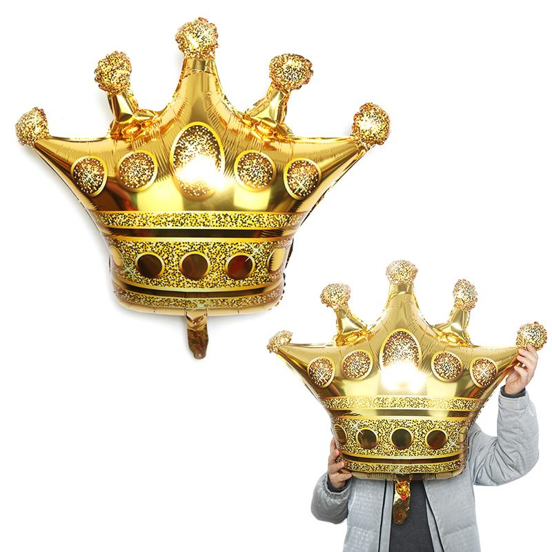 Crown Aluminum Foil Balloon Gold Multi-Color Baby Birthday Party Floating Empty Decoration 1Pc