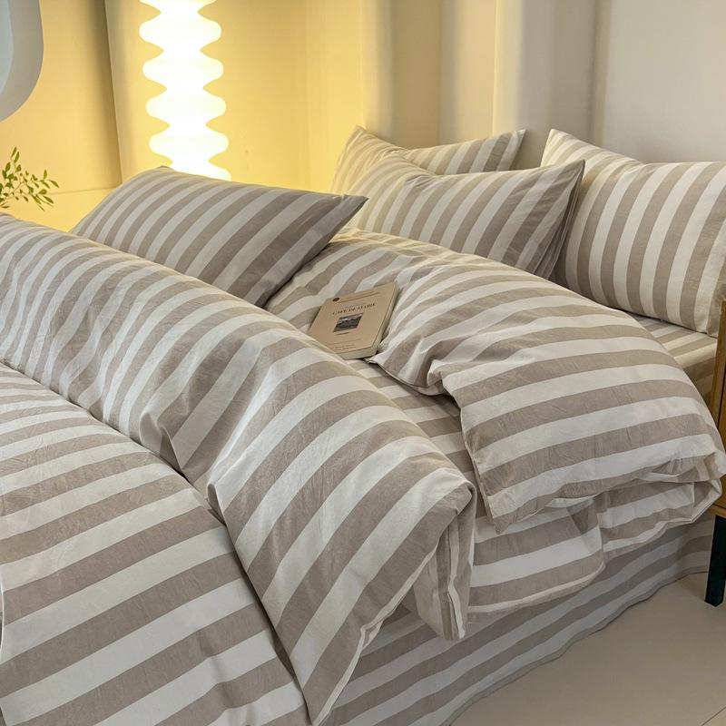 2026 Pure Cotton Yarn-Dyed Washed Cotton 4-Piece Set