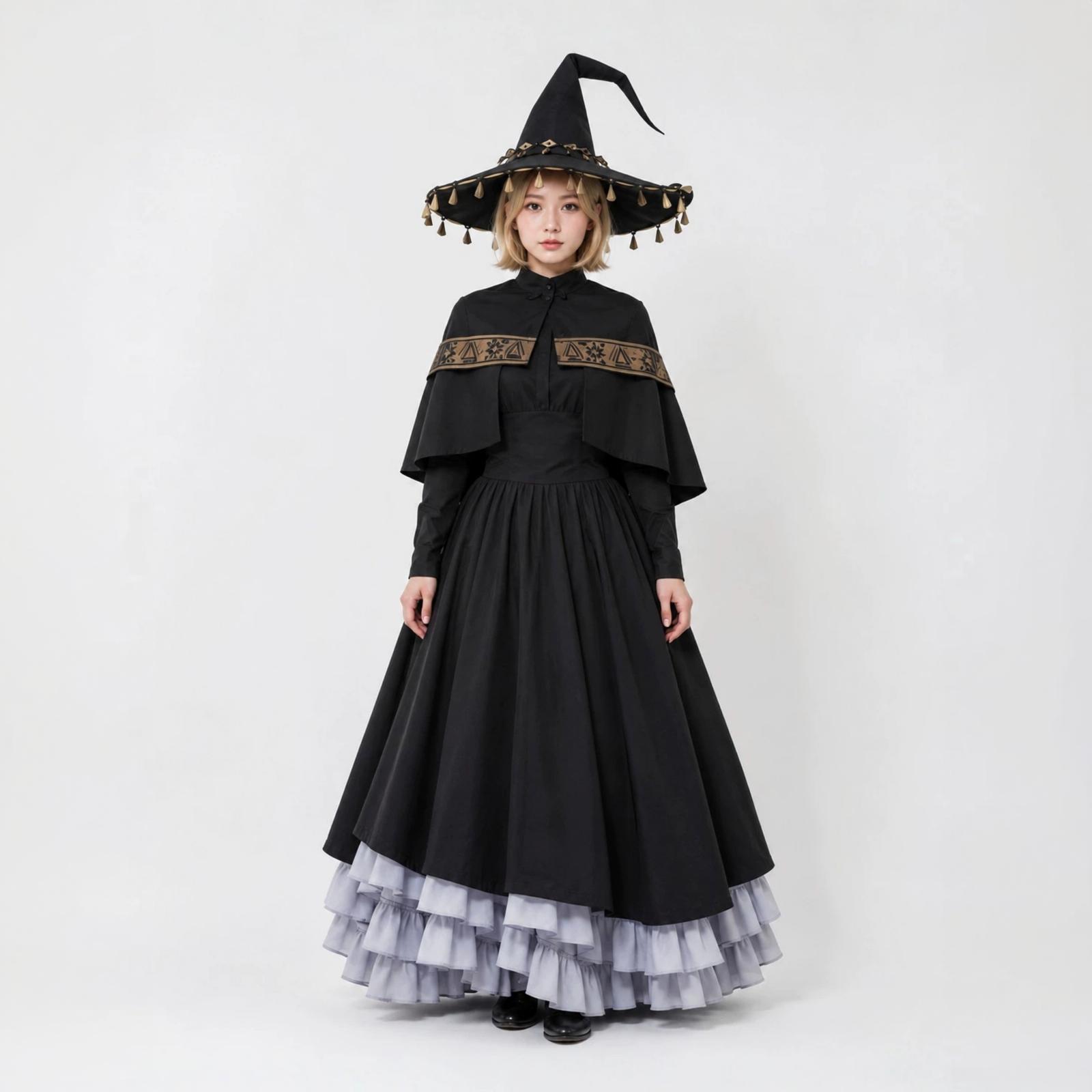 Women`s Dark Witch Costume Dress for