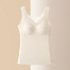 Winter Women's Seamless Cationic Warm Vest with Silk Ribbon Chest Pad and German Velvet