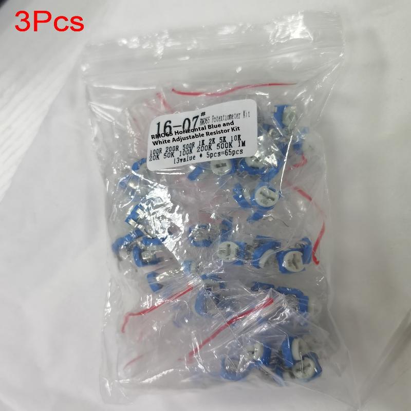 65PCS Trimming Potentiometer RM-065 Top Adjustment 100R-1M RM065 WH06-2 Variable Resistors Assorted Kit 13Type