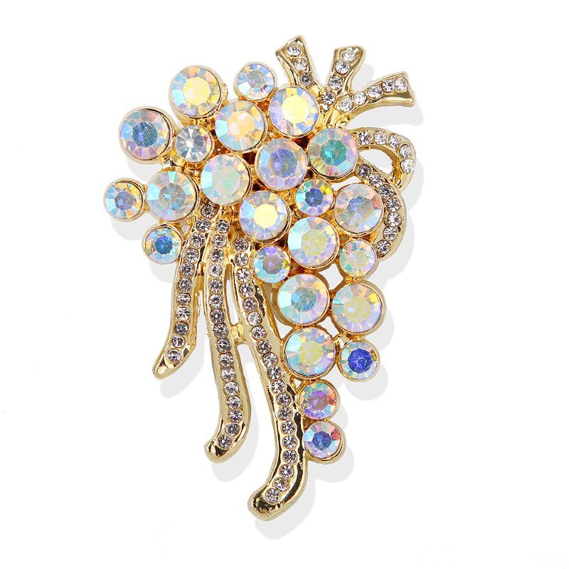 Fashion Rhinestones Grape Bouquet Shape Brooches For Women Coat Jewelry Accessories Gifts