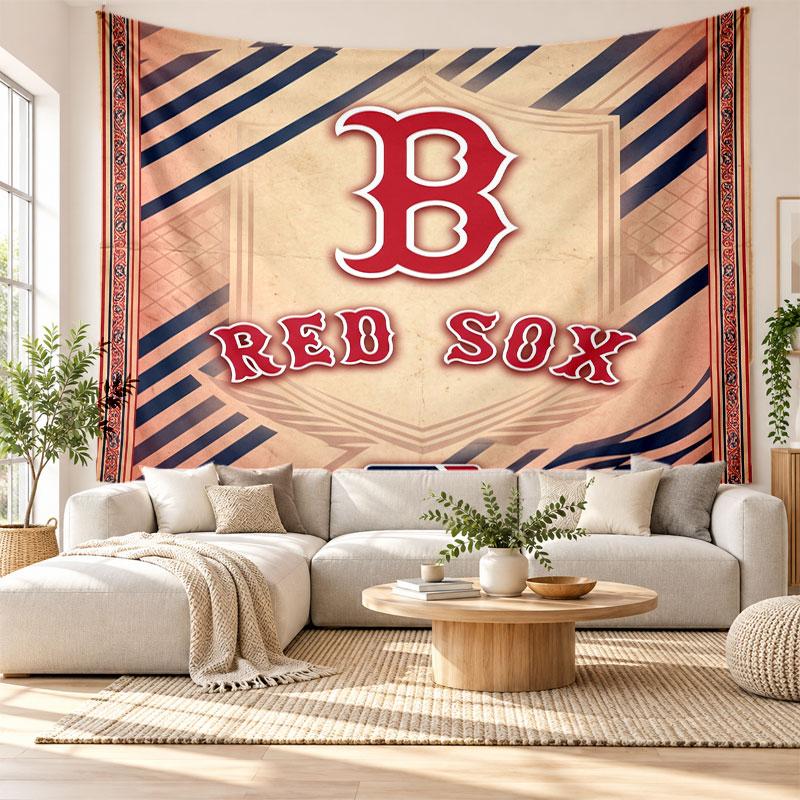 Boston Red Sox Wall Tapestry, Soft Fabric Wall Hanging, Decorative Backdrop For Bedroom Home Wall Art
