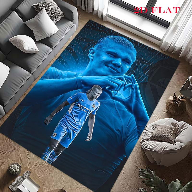 Haaland Football Carpet Rug for Living Room Bedroom Home Sofa Decoration,Kids Play Nonslip Floor Mat
