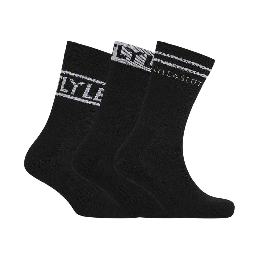 Lyle & Scott Mens Lettering Crew Socks (Pack of 3)