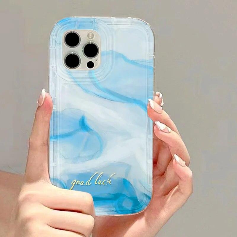 Schwarze Handyhülle mit Farbverlauf und Aquarell-Motiv für iPhone 15 Pro Max, iPhone 11 12 13 14 Pro XS Max XR X 7 8 Plus SE 2020